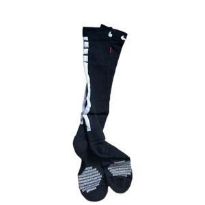 Nike NBA Authentics Elite Knee Highs Socks, Large, Dry Fit, Black/White